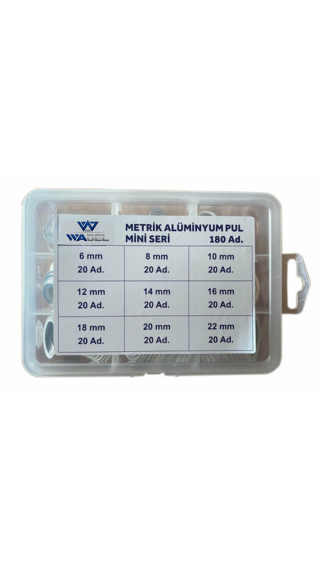 MİNİ METRİK ALÜMİNYUM PUL SETİ 180 ADET